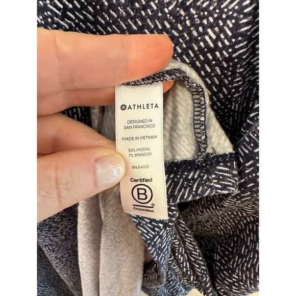 Athleta Santorini Blue Racerback Thera Print Sleeveless Tank Dress Medium - Picture 5 of 8